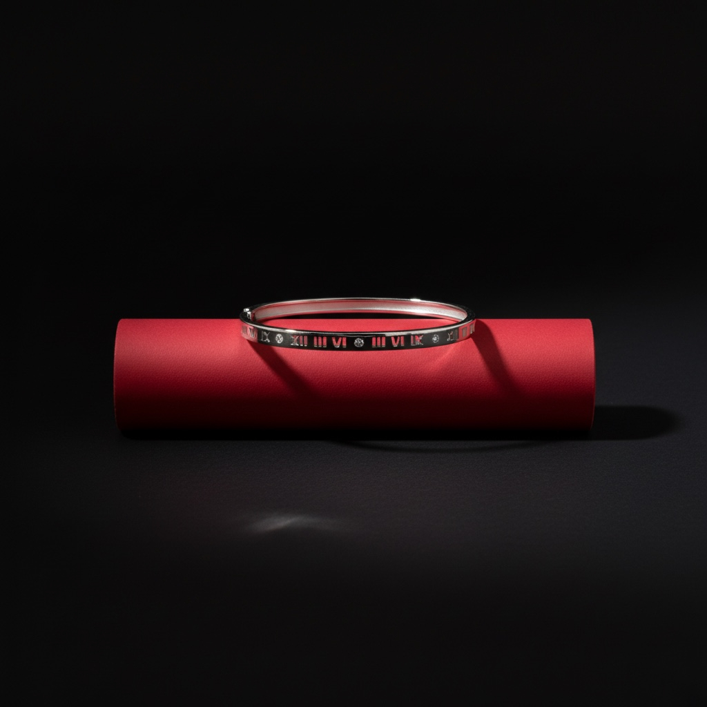 Roma Rakamı Motifli Zirkon Taşlı Şık Gümüş Bileklik 925