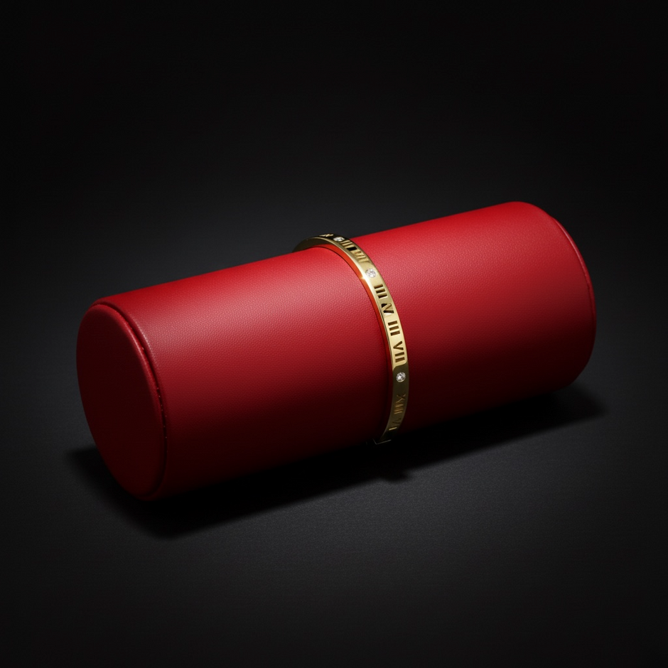 Roma Rakamı Motifli Zirkon Taşlı Şık Gümüş Bileklik 925